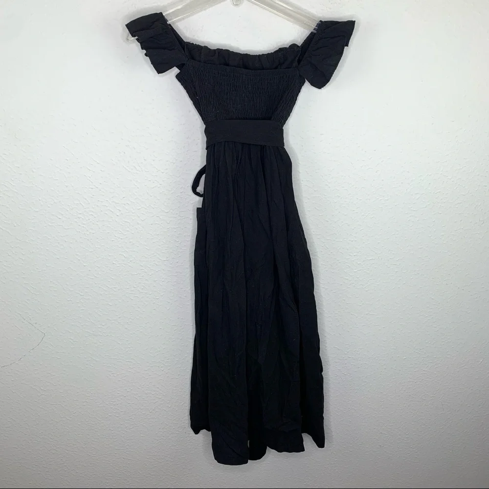Shein Black Off Shoulder Midi Dress A16 - Picture 2 of 5